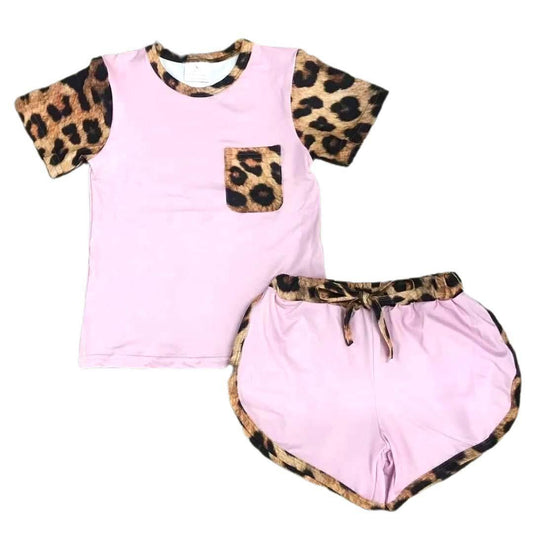 Leopard & Pink Shorts Set