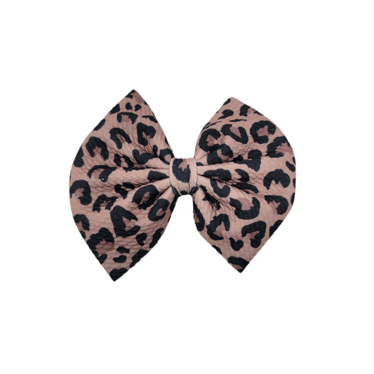 Leopard Fabric Bow