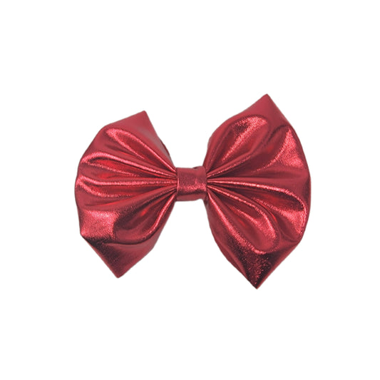 Red Lamé Fabric Bow