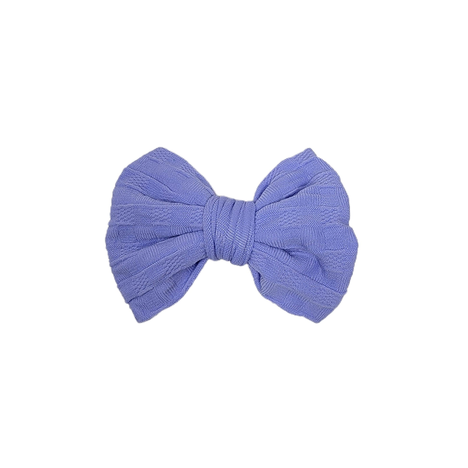 Lilac Woven Knit Fabric Bow 4" 