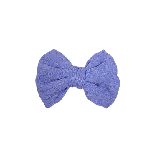 Lilac Woven Knit Fabric Bow 3" (pair) 