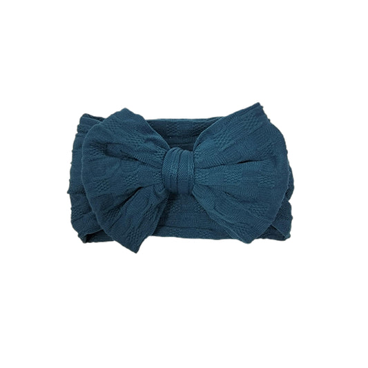 Dark Teal Woven Knit Fabric Headwrap 4" 