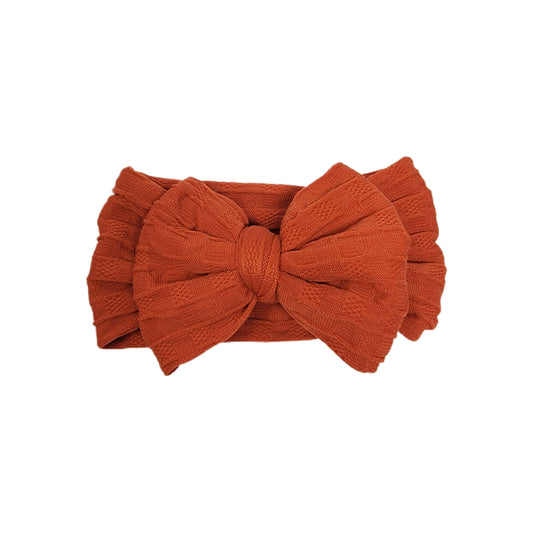 Burnt Orange Woven Knit Fabric Headwrap 4" 
