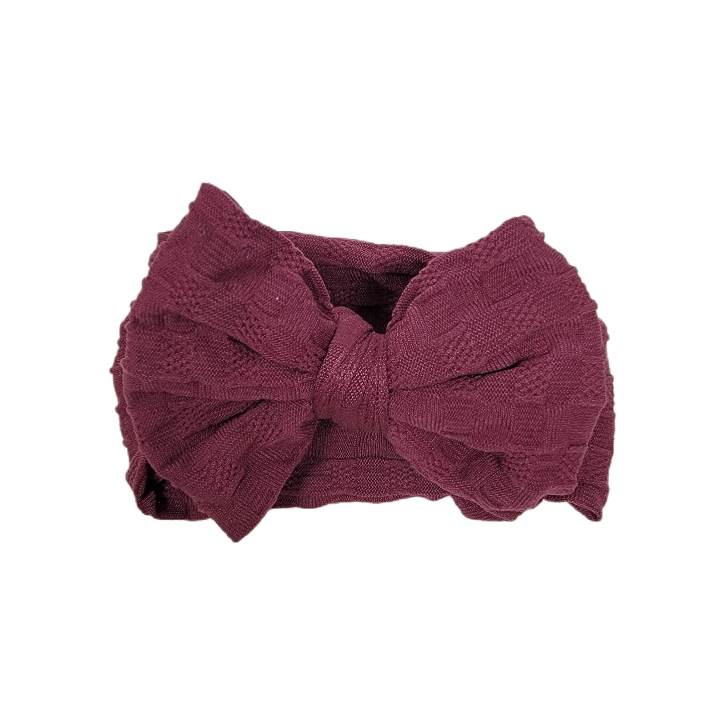 Burgundy Woven Knit Fabric Headwrap 4" 