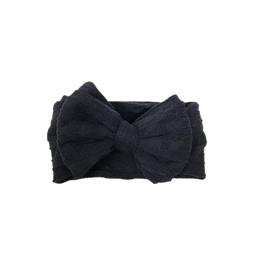 Black Woven Knit Fabric Headwrap 4" 