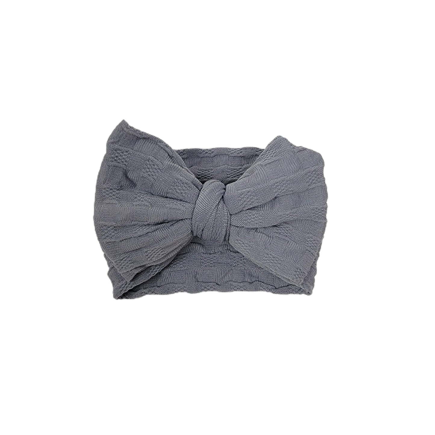 Grey Woven Knit Fabric Headwrap 4" 