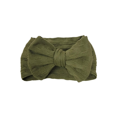 Olive Woven Knit Fabric Headwrap 4" 