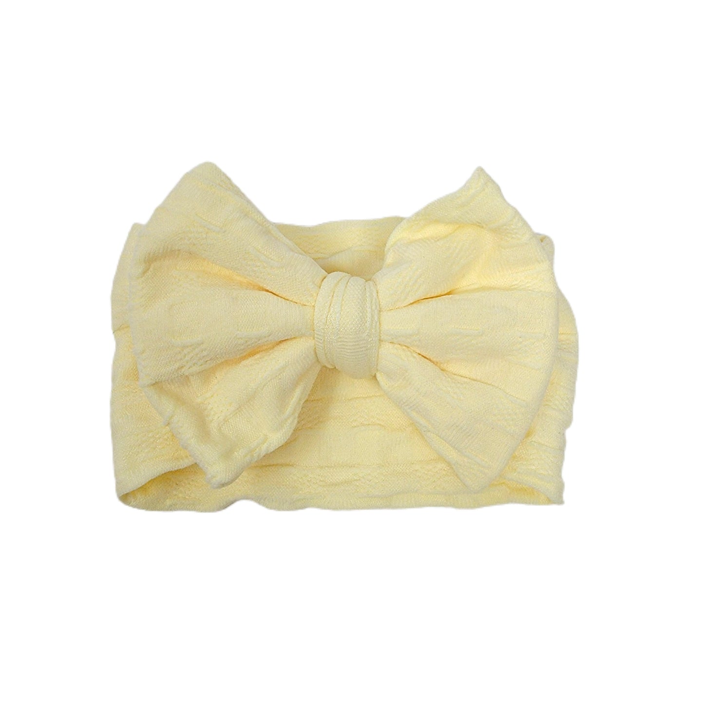 Light Yellow Woven Knit Fabric Headwrap 4" 