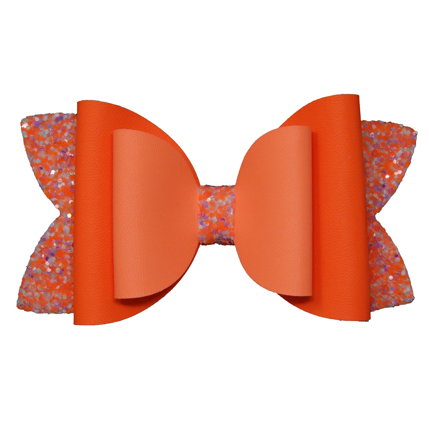 Neon Orange Double Diva Bow 4"