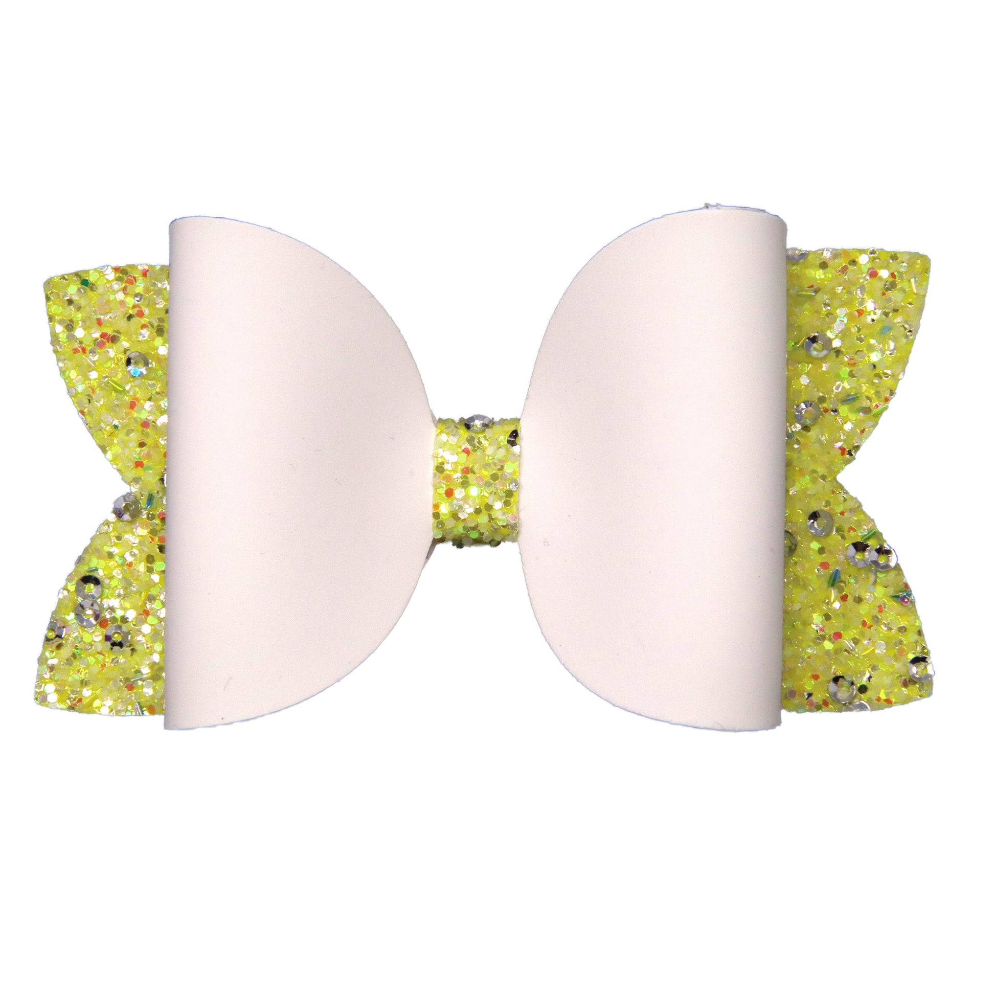 4 inch Yellow Glitter Color-change Diva Bow