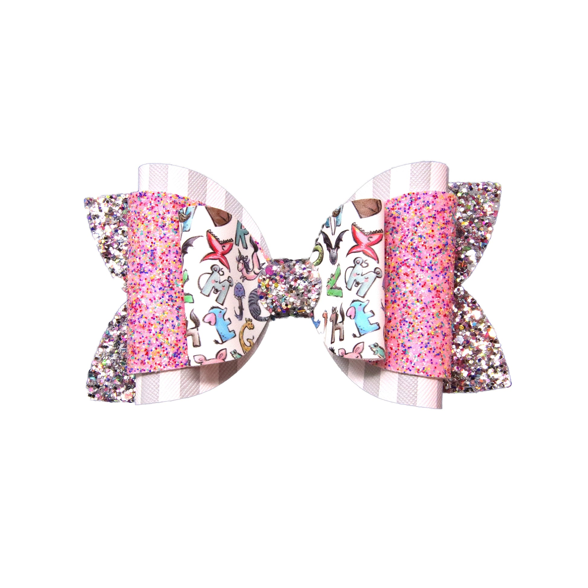 ABC Animals Dressed-up Double Diva Bow 5"