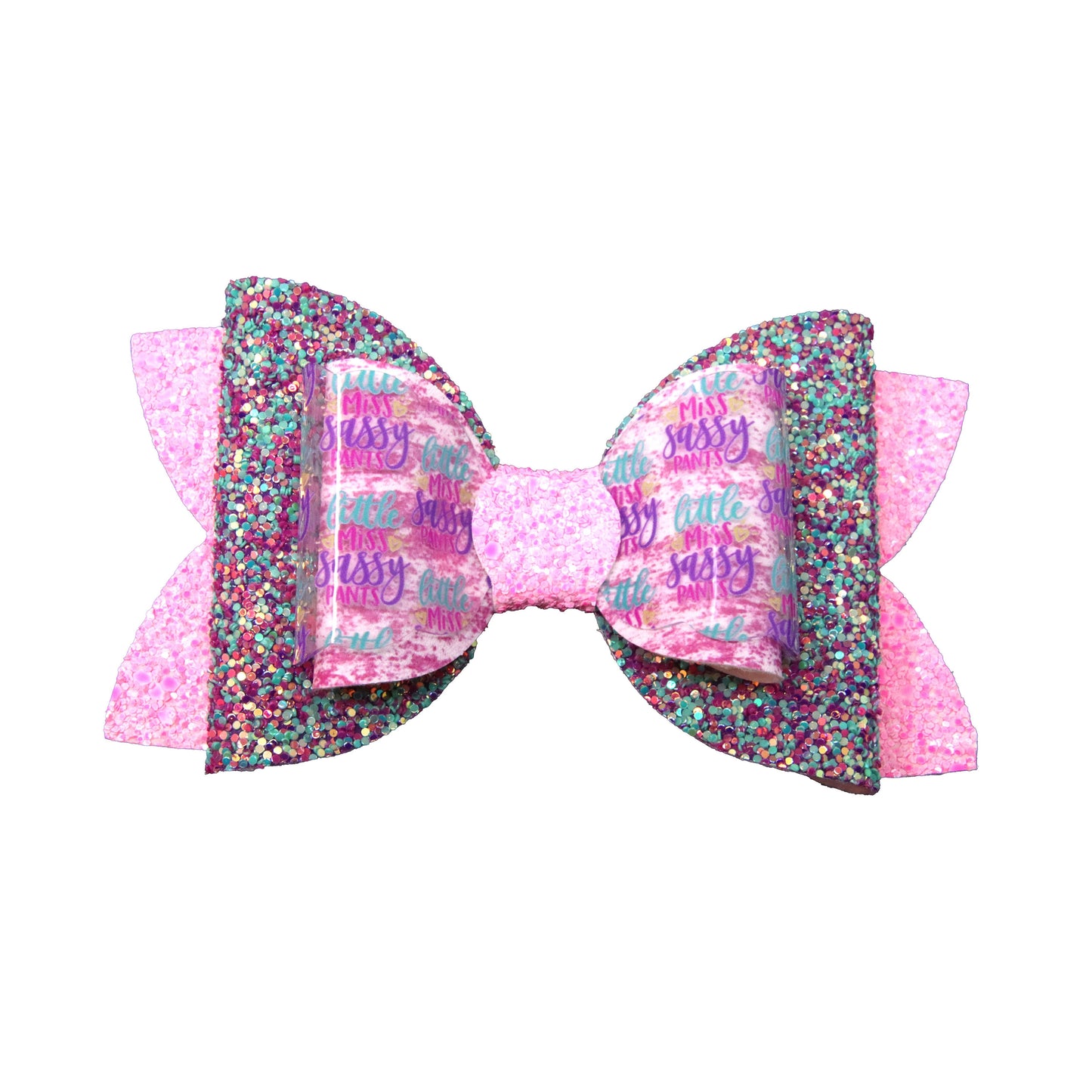 Little Miss Sassy Pants Dressed-up Double Diva Bow 5"