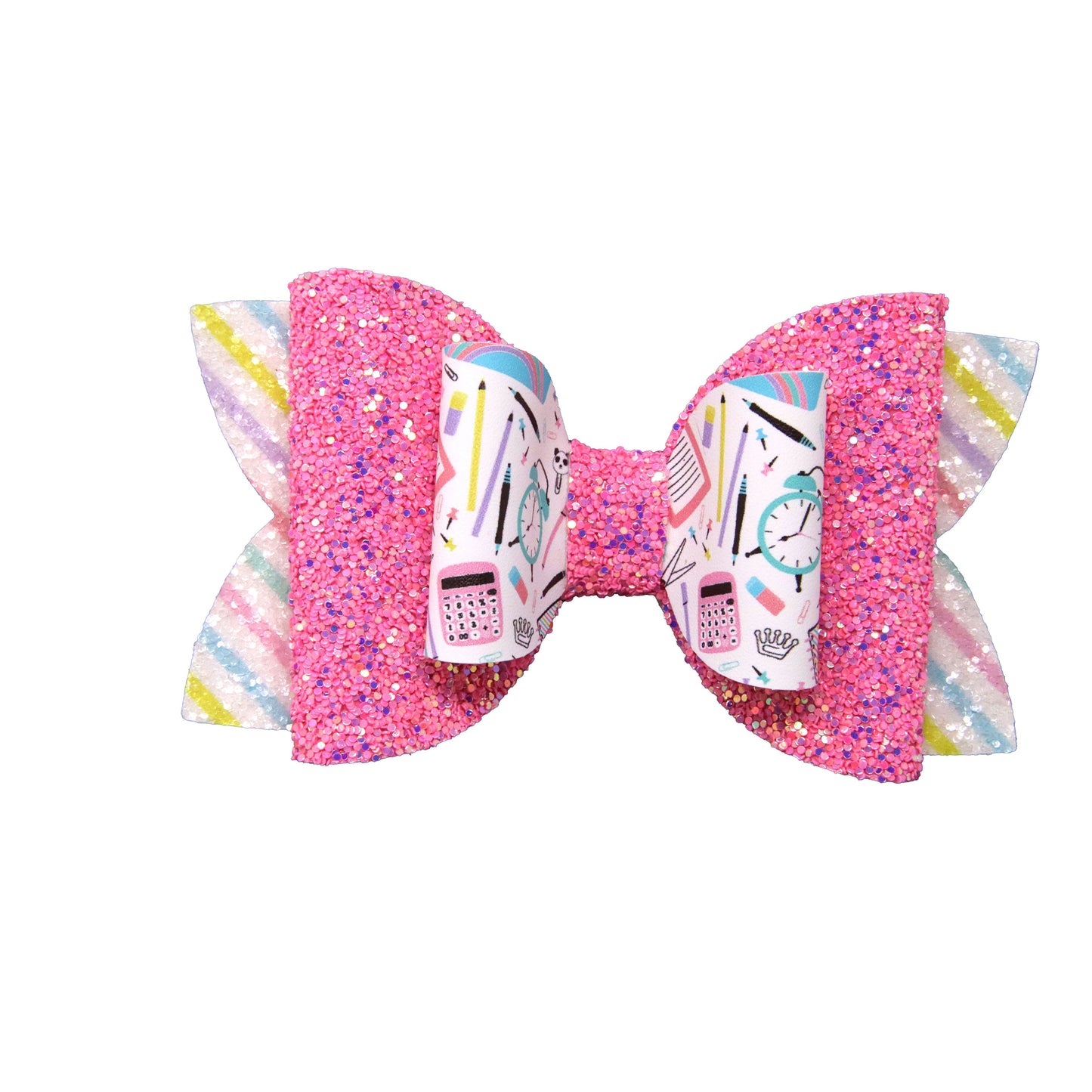 5 inch School Supplies Double Diva Bow