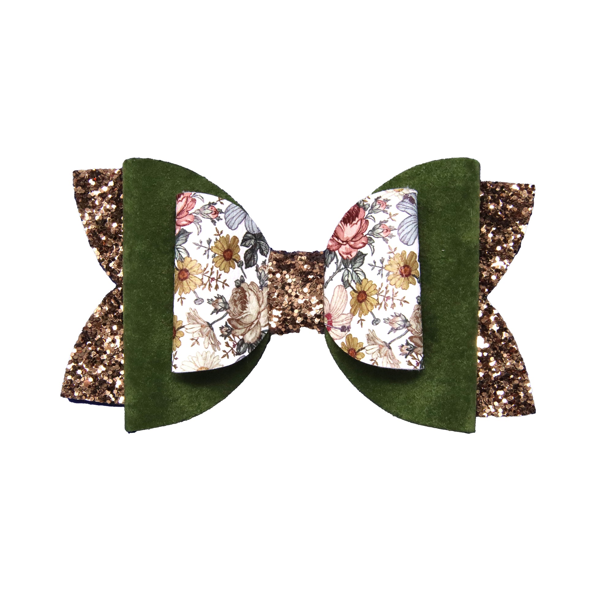 Fall Flowers Double Diva Bow 5"