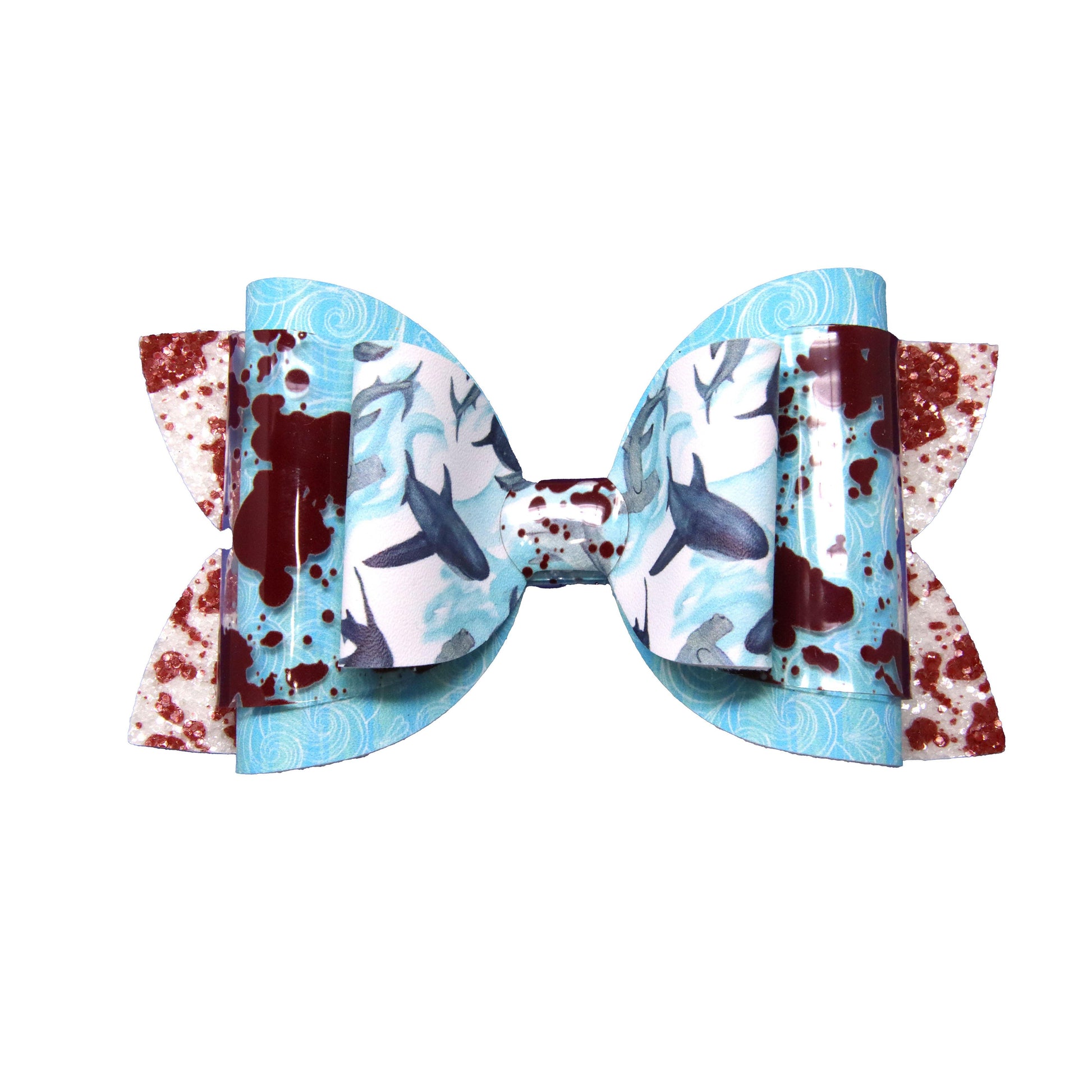 5 inch Shark Attack Dressed-up Double Diva Bow