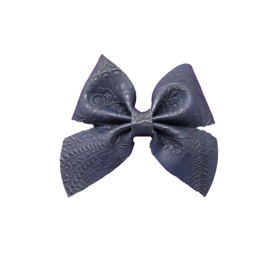 3 inch Embossed Navy Ladylike Bow