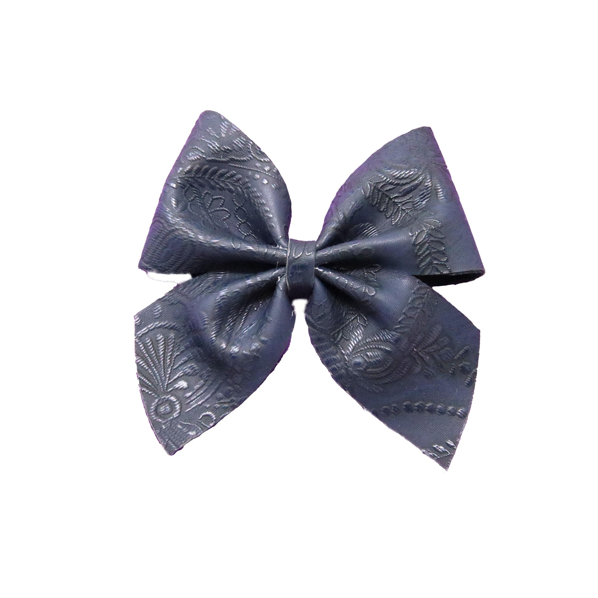 4 inch Embossed Navy Ladylike Bow