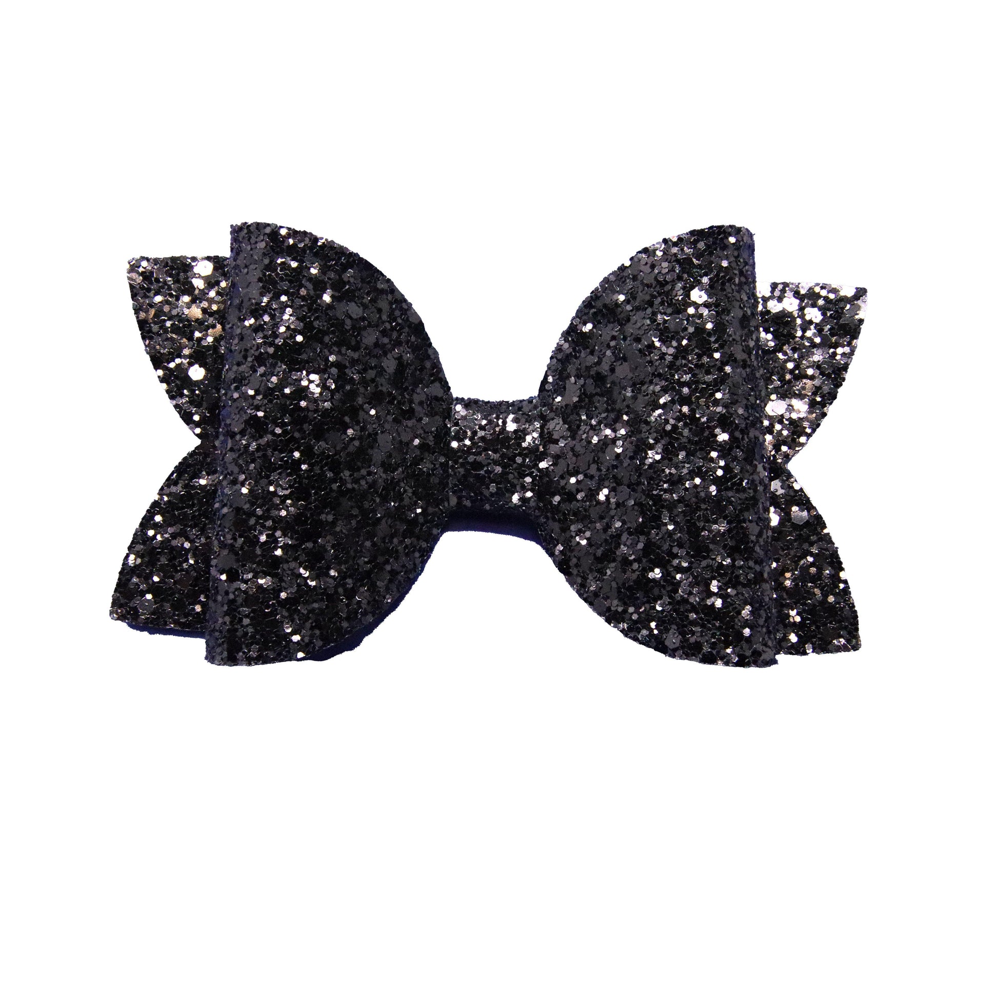 5 inch Black Glitter Diva Bow