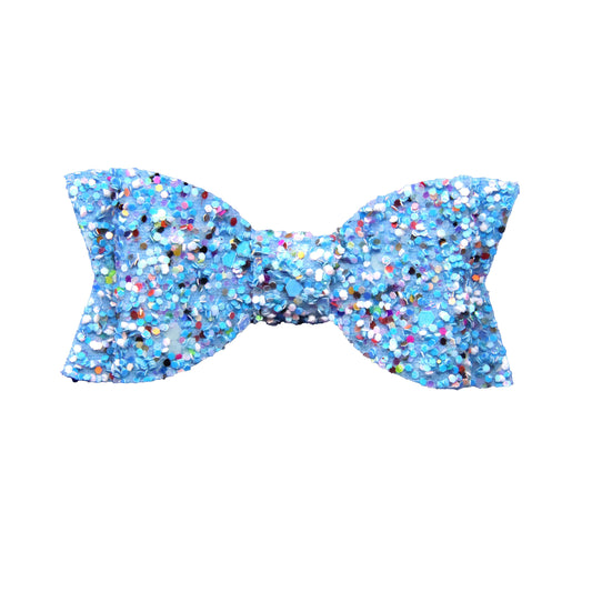 2.5 inch Light Blue Glitter Claire Bow (pair)
