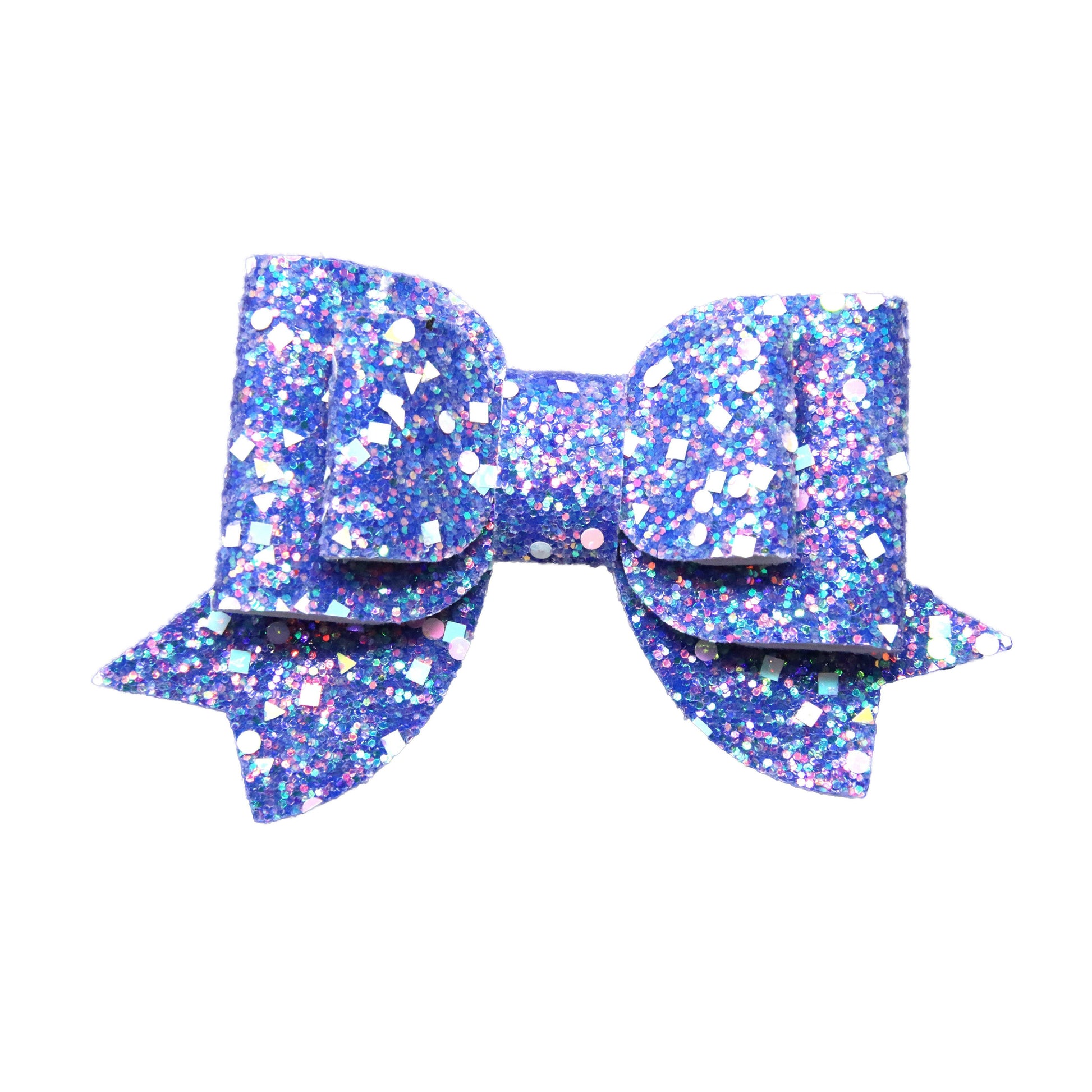 3.5 inch Glow-in-the-dark Violet Glitter Double Maggie Bow