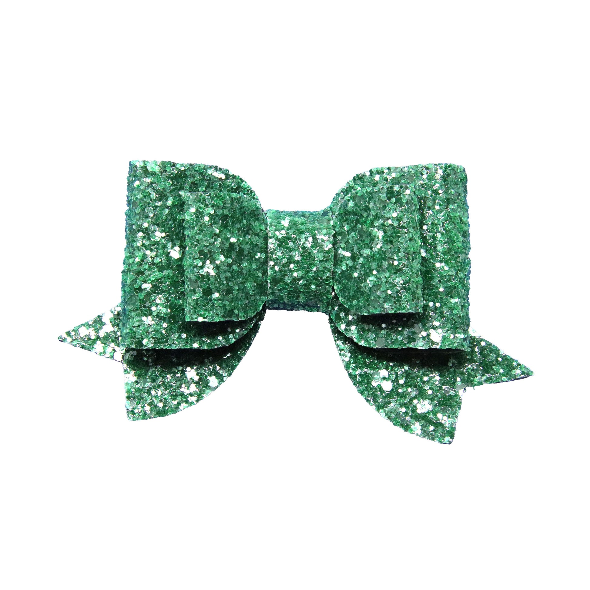 3.5 inch Forest Green Glitter Double Maggie Bow