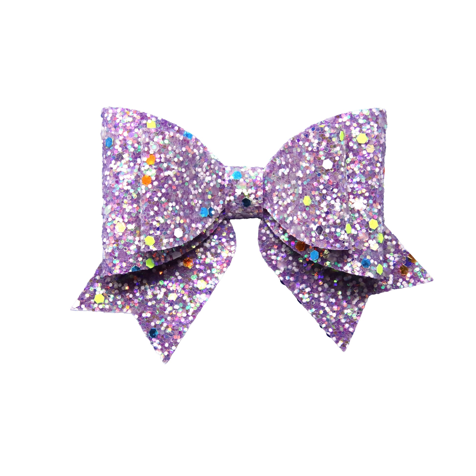 3 inch Glow-in-the-dark Purple Glitter Double Classic Bow