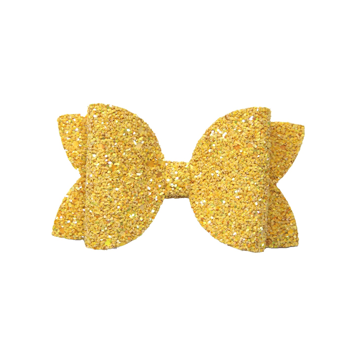 4 inch Yellow Glitter Diva Bow