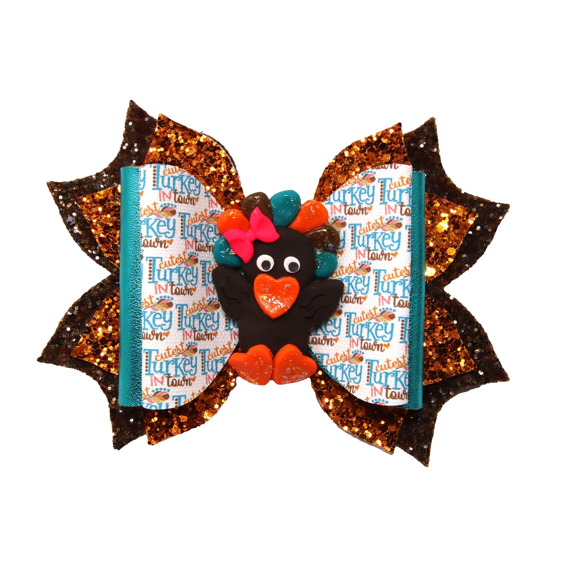 5.5" Cutest Turkey in Town Exquisite Bow (Without Turkey Clay)