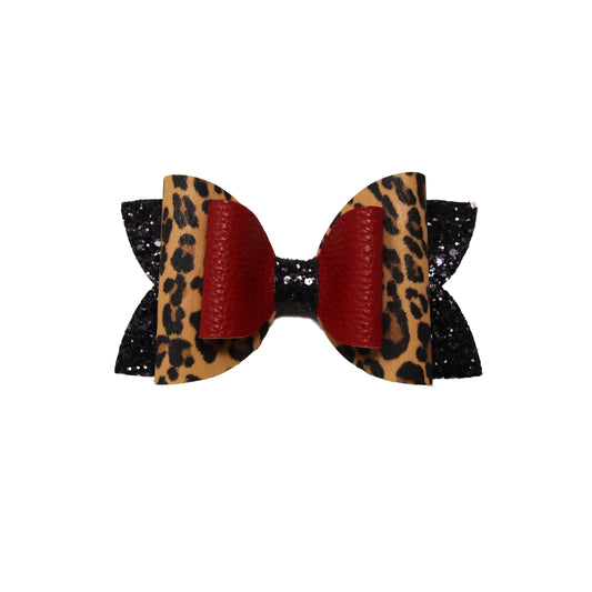 5 inch Leopard Print Double Diva Bow
