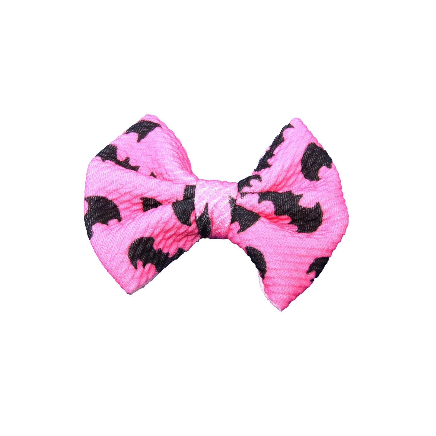 3" Pink Bats Fabric Bow - Waterfall Wishes