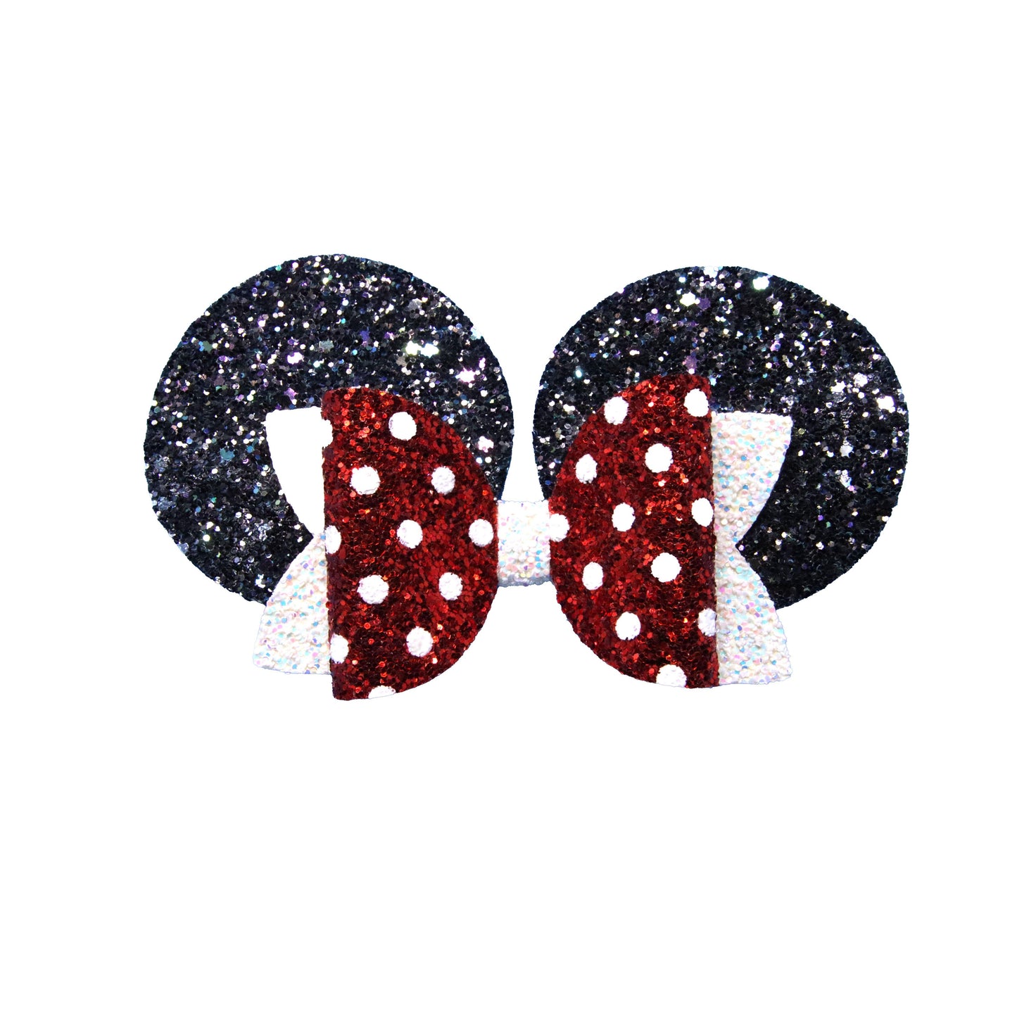 Red Polka-dot Mouse Ears Diva Bow 6"