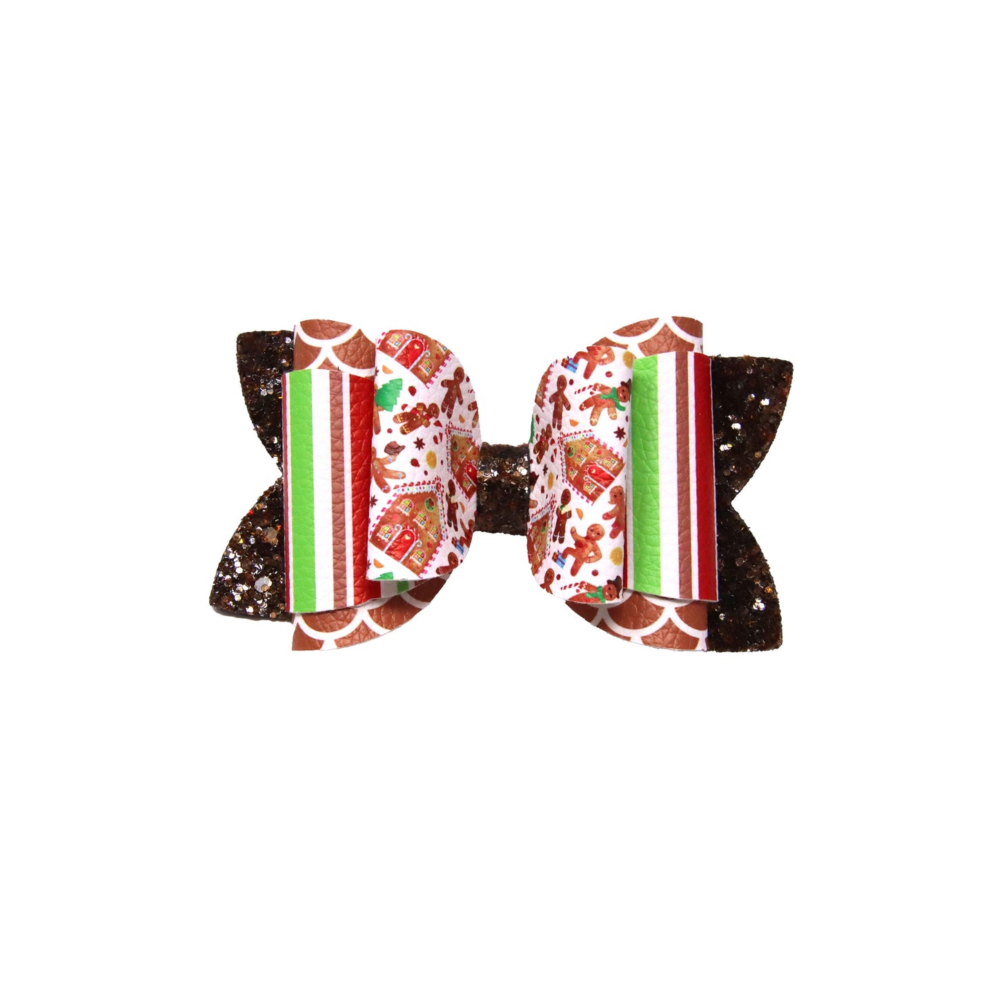 4 inch Gingerbread Dressed-up Double Diva Bow