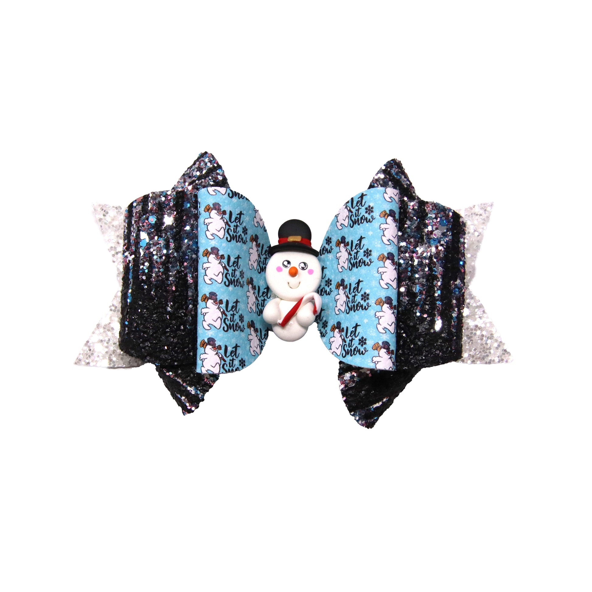 Let it Snow Franchi Bow with Frosty Clay 5"