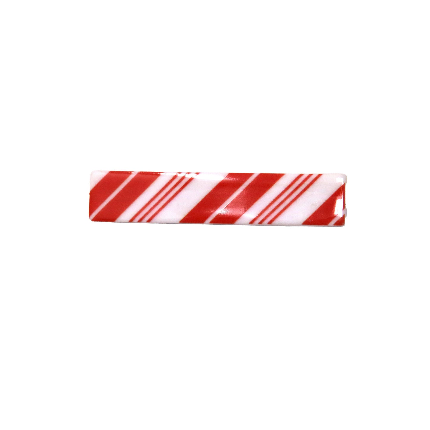 2 inch Candy Cane Stripes Acrylic Hair Clips (pair)