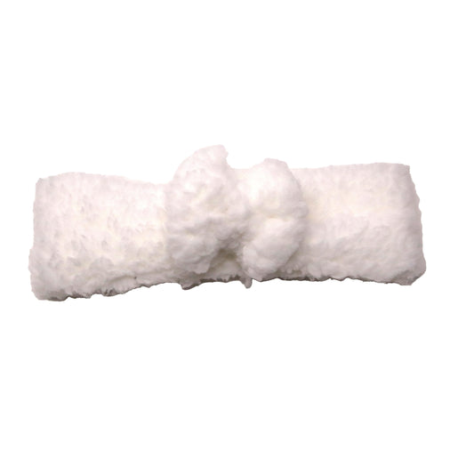 White Sherpa Fabric Bow Headwrap