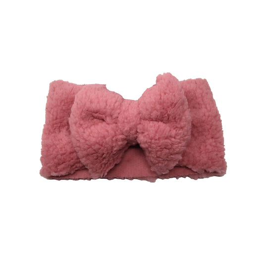 Rose Sherpa Fabric Bow Headwrap