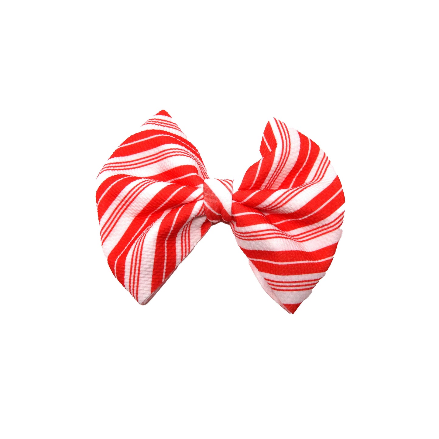 Candy Cane Stripe Fabric Bow 7"