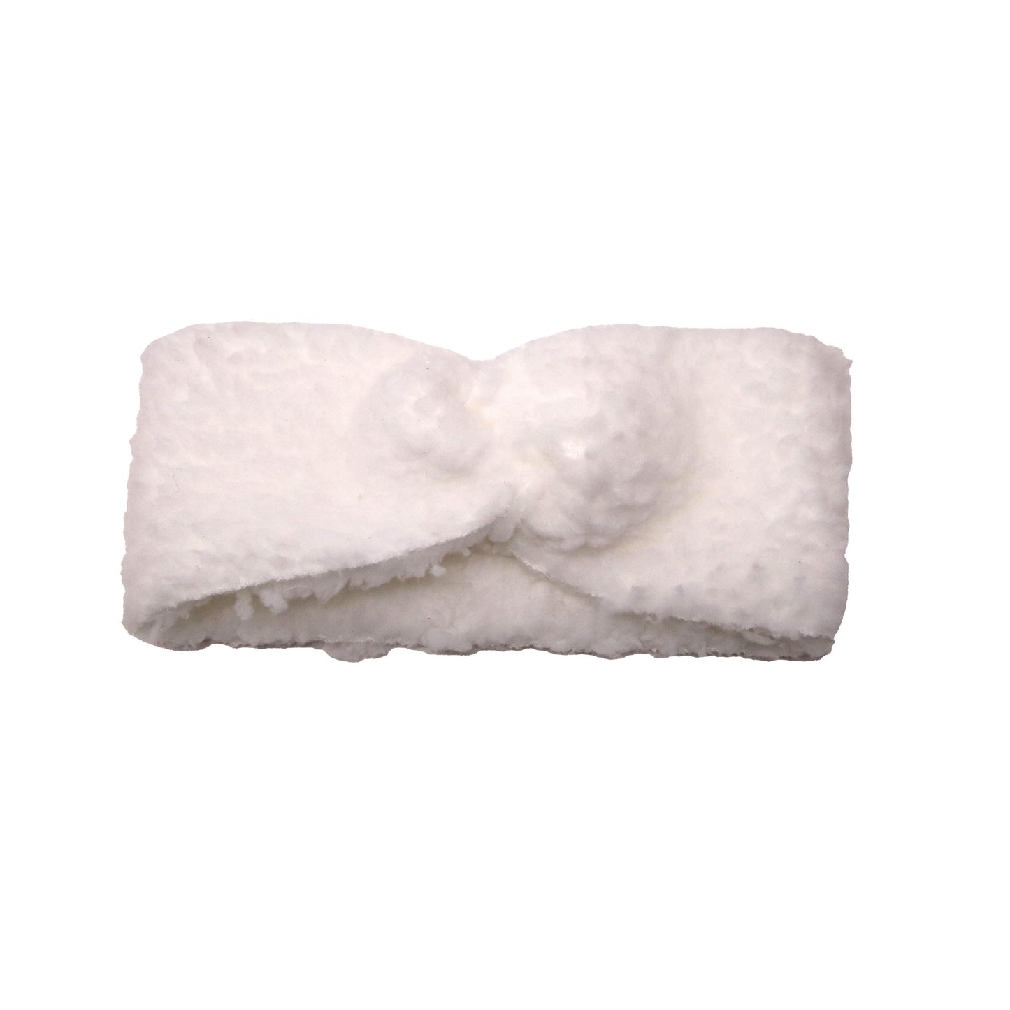 White Sherpa Fabric Bow Headwrap