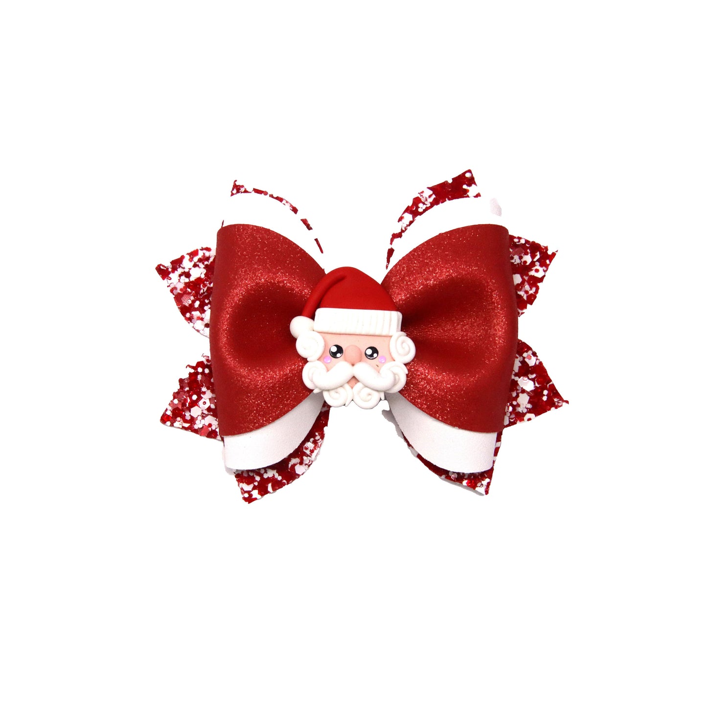 5 inch Dressed-up Phoebe Bow with Santa Head Clay