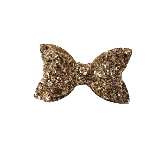 3 inch Gold Glitter Double Diva Bow