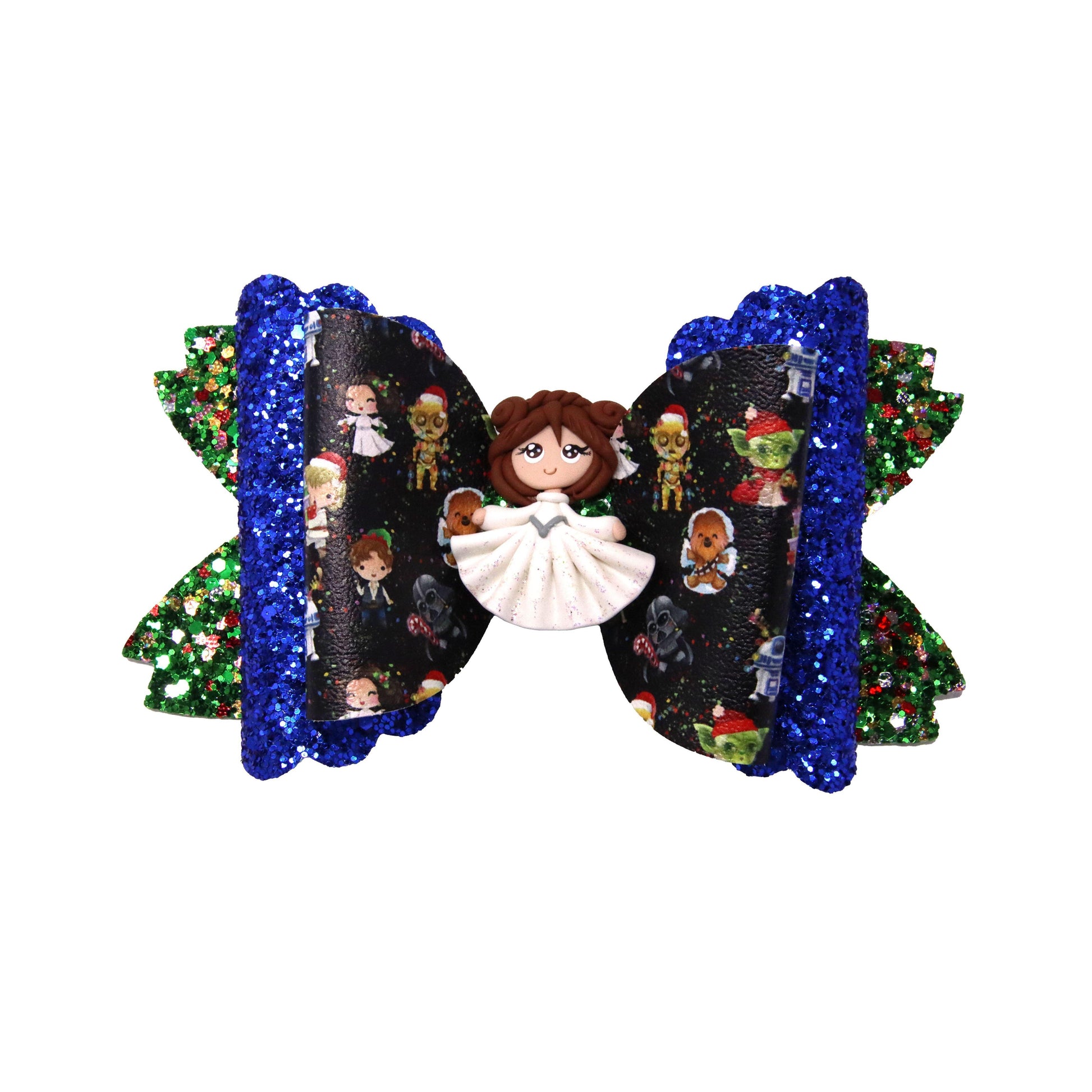 War of Stars Double Scalloped Daisy Bow 6" with Galaxy Princess Clay