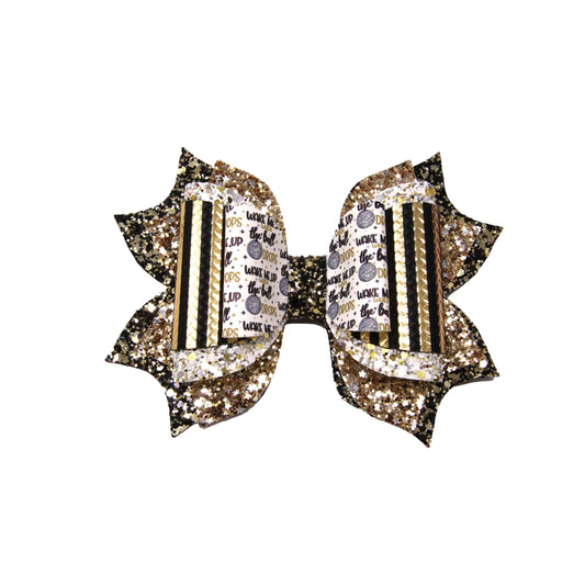 Wake Me When the Ball Drops Double Dressed-up Exquisite Bow 5.5"