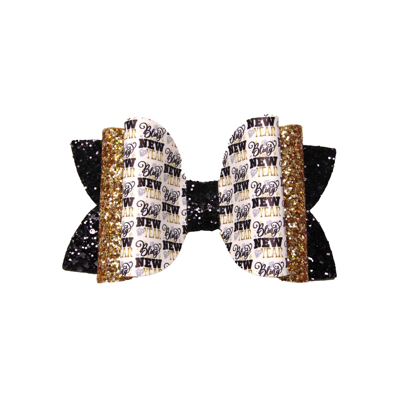 Bling in the New Year Double Diva Bow 5"