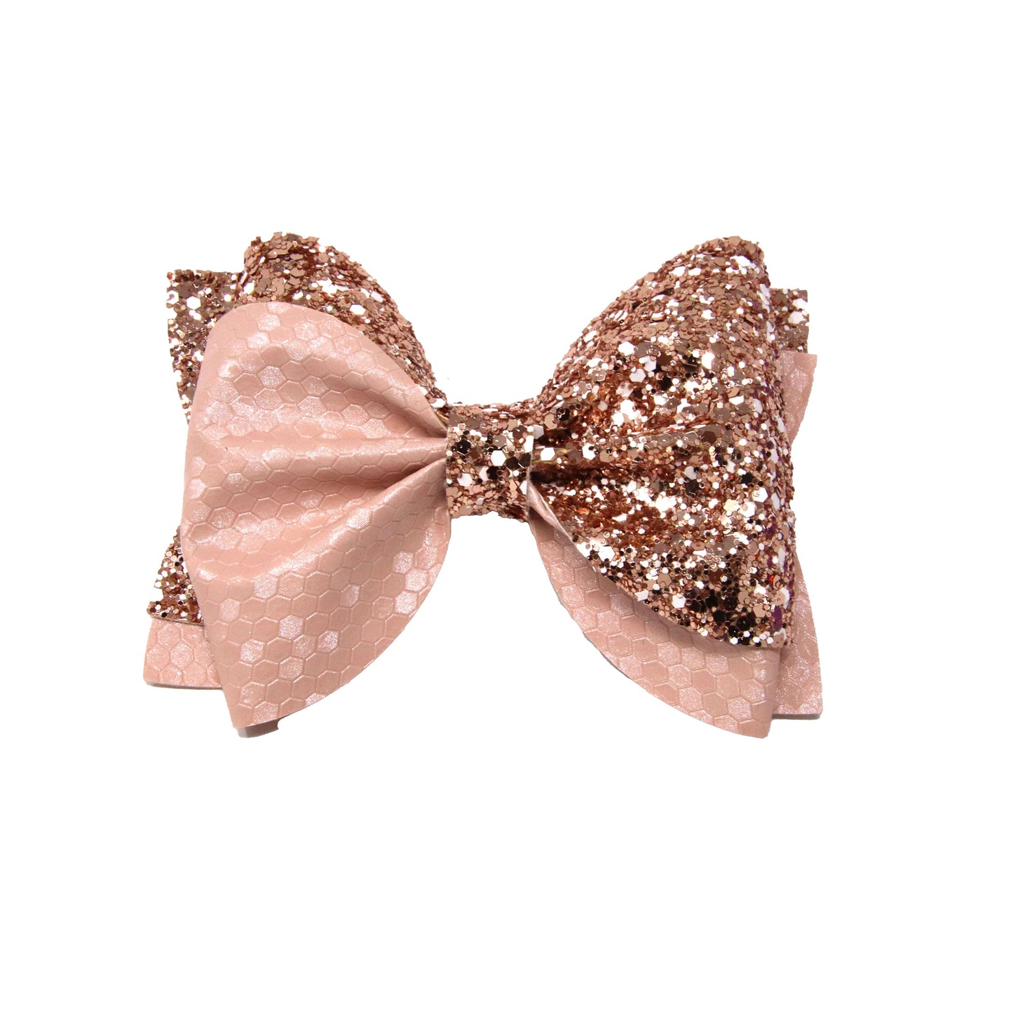 Rose Gold Honeycomb Totally Twisted Bow 5"