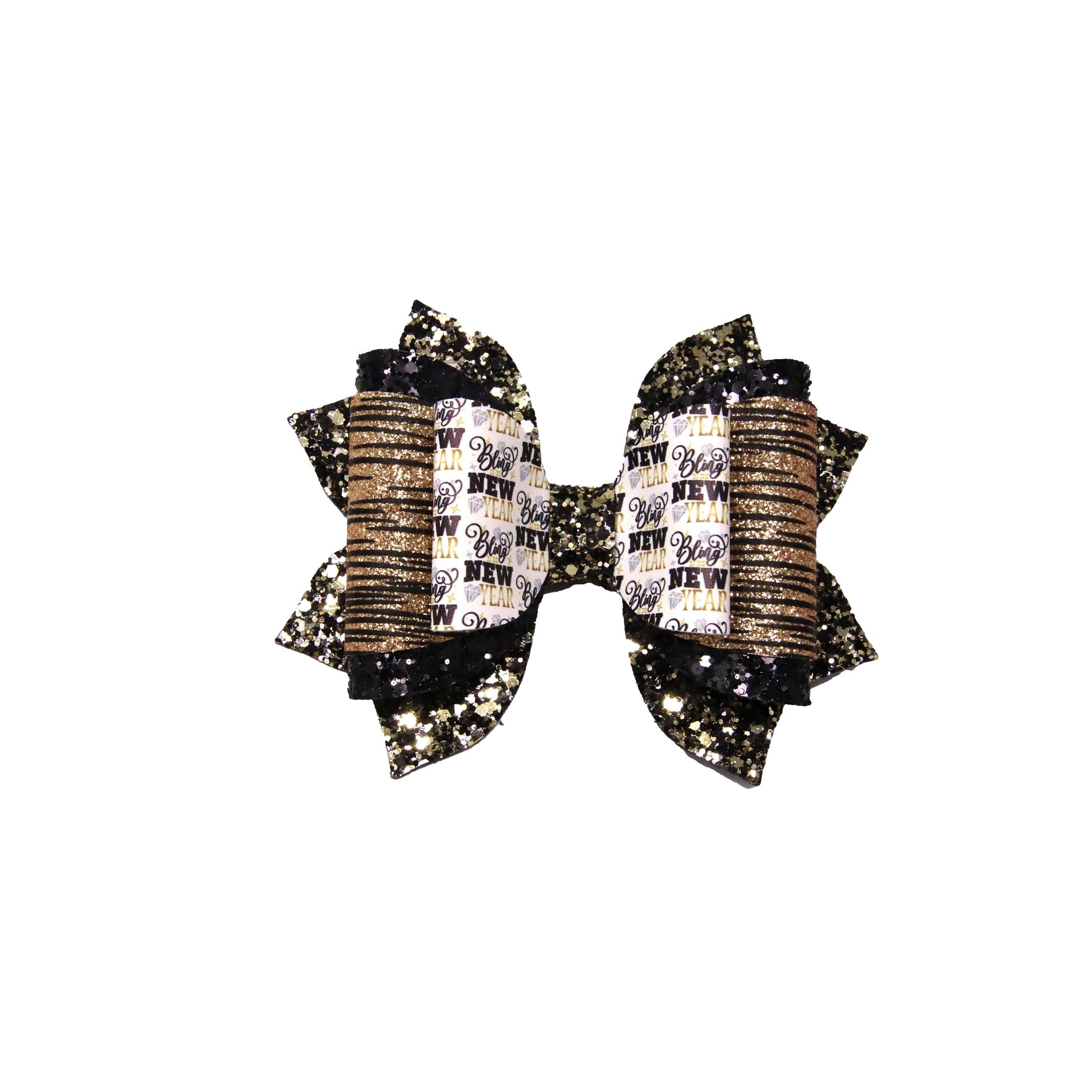 Bling in the New Year Double Dressed-up Elegant Bow 5"