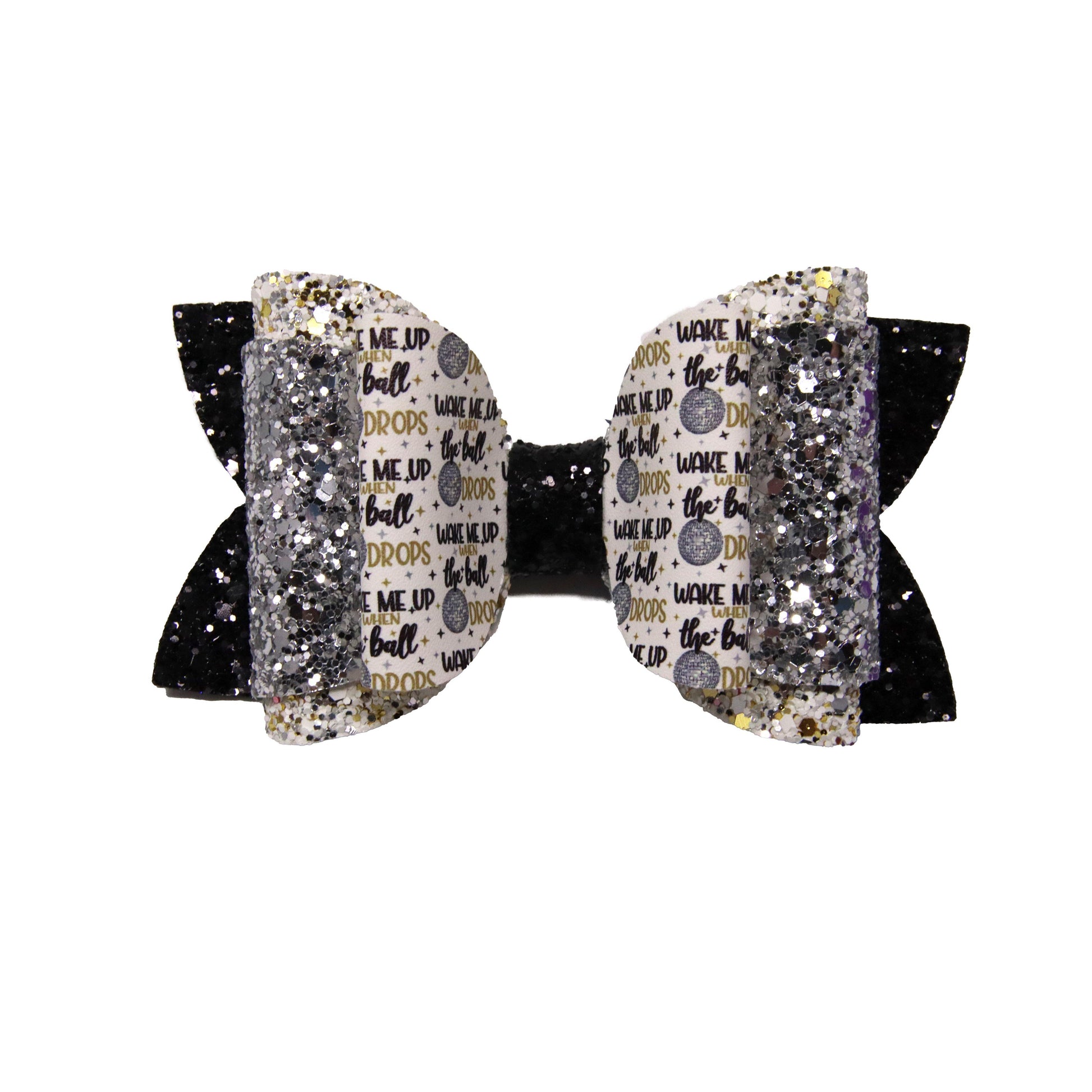 Wake Me When the Ball Drops Double Dressed-up Diva Bow 5"