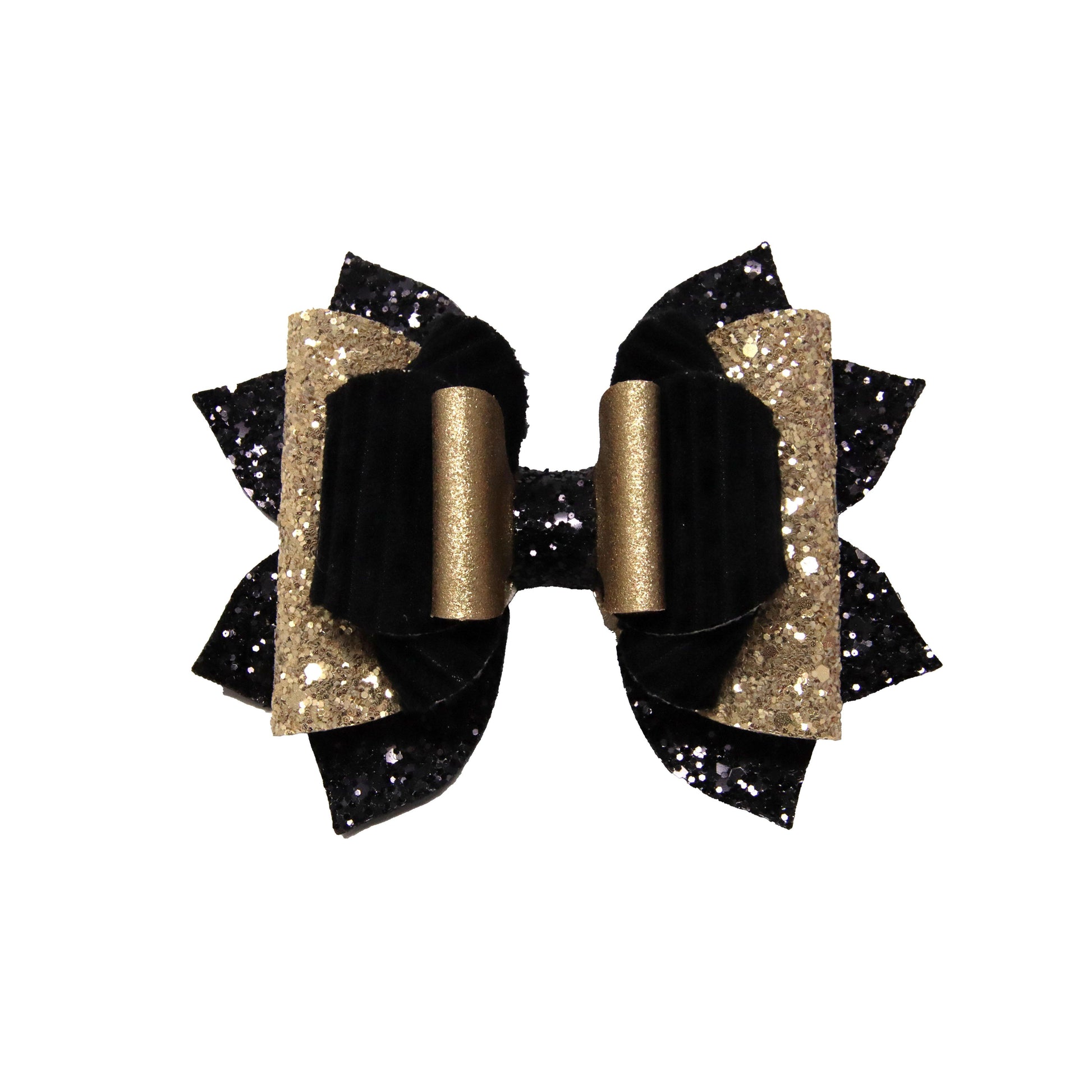 Black & Gold Franchi Elegant Bow 5"