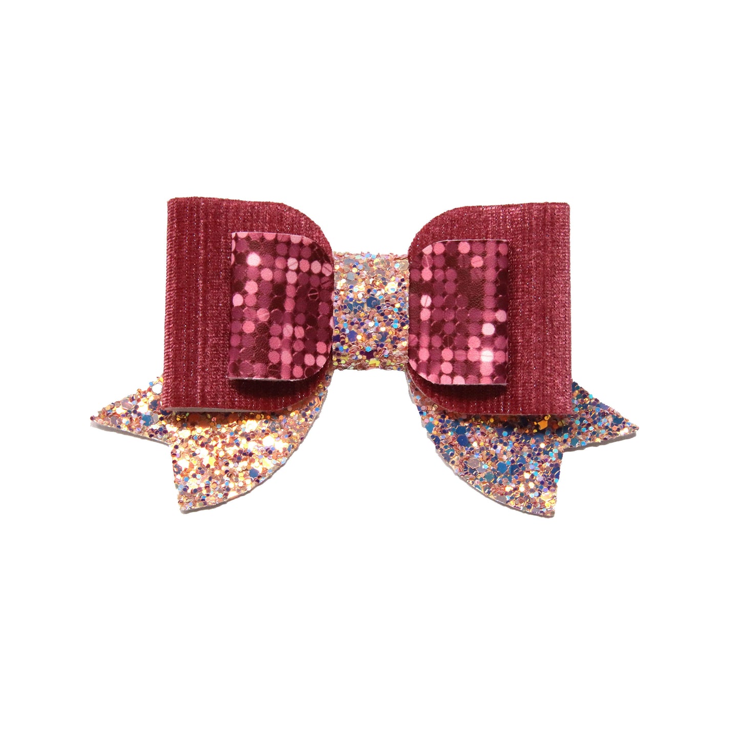 Pink Disco Ball Double Maggie Bow 3.5"
