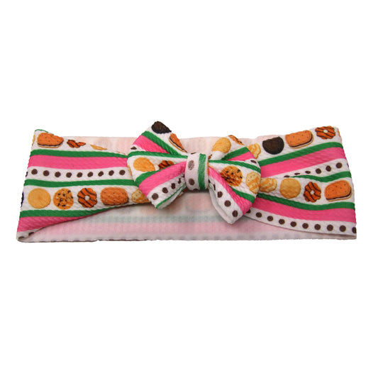 Cookie Stripe Fabric Headwrap 3"