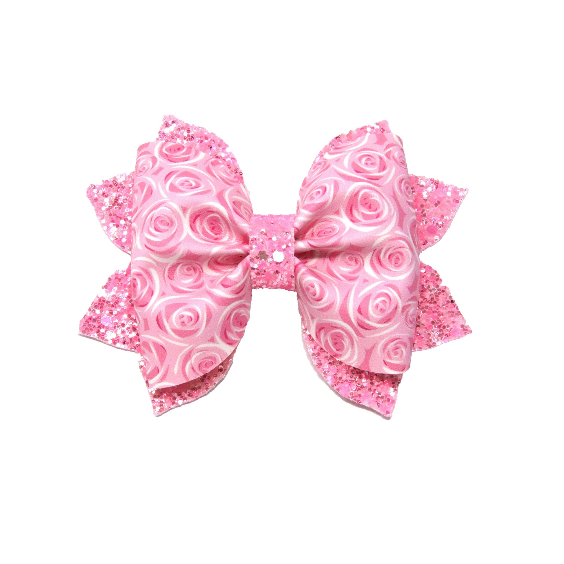 Pink Roses Phoebe Bow 4"